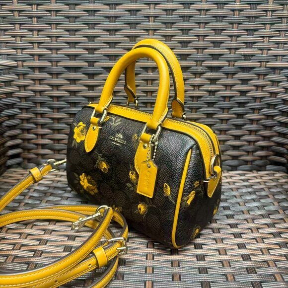 NWT Coach Mini Rowan Crossbody Bag Signature Canvas Floral CCF31 - Picture 5 of 7